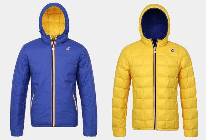 piumino k way jacques double face blu giallo