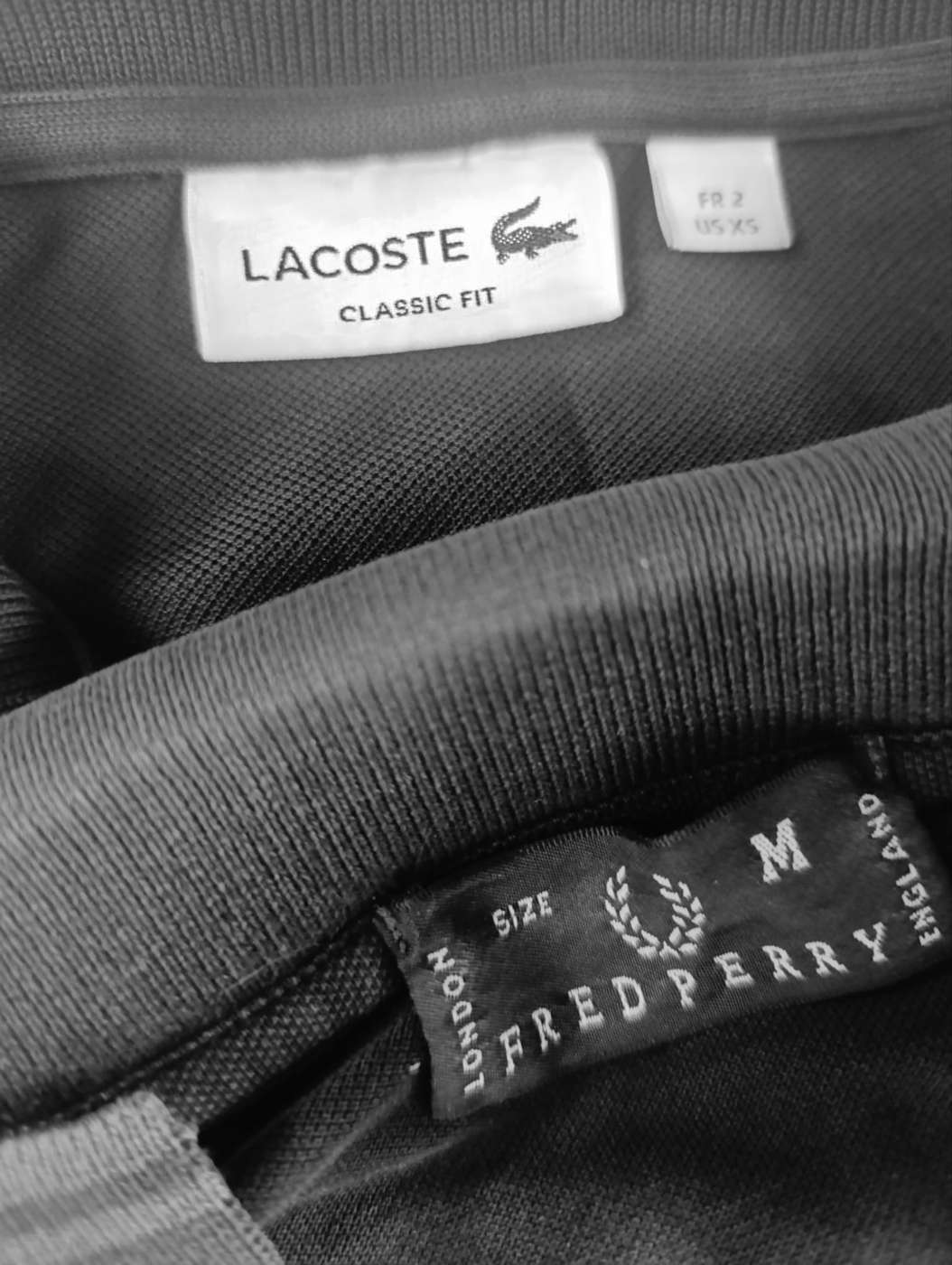 Etichette Lacoste Fred Perry